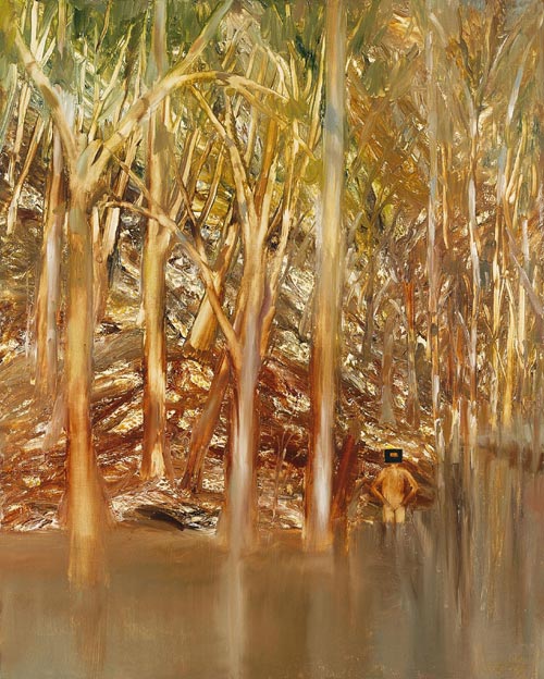 Sidney Nolan. Riverbend II, 1965–1966. Oil on canvas (one of nine panels), each panel 152.5 x 121.9 cm. The News Corporation Collection, New York. © The Trustees of the Sidney Nolan Trust