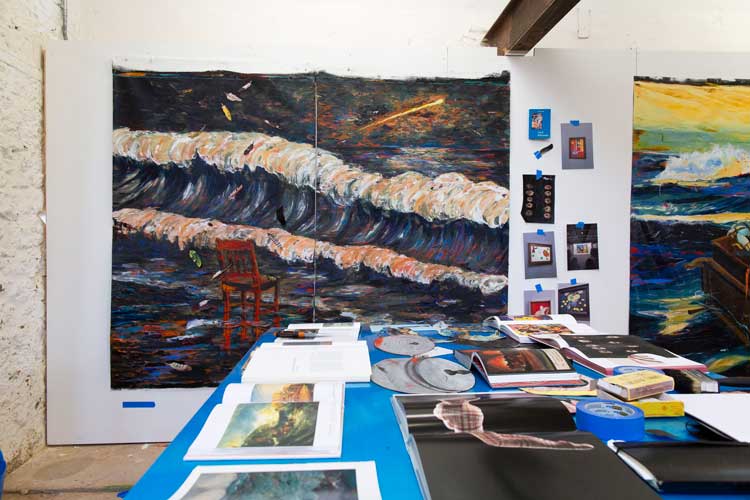 Angel Otero during his artist residency at Hauser & Wirth Somerset, 2026. Photo: Clare Walsh. Courtesy Angel Otero and Hauser & Wirth.