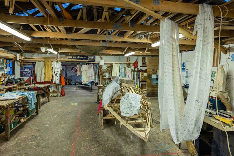 Ceyda Oskay: after the performance at the Meitheal Mara Teoranta boatyard. Photo courtesy John Beasley, Cork, 2022.