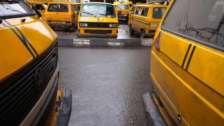 Danfo buses in Lagos. Photo: Emeka Ogboh.