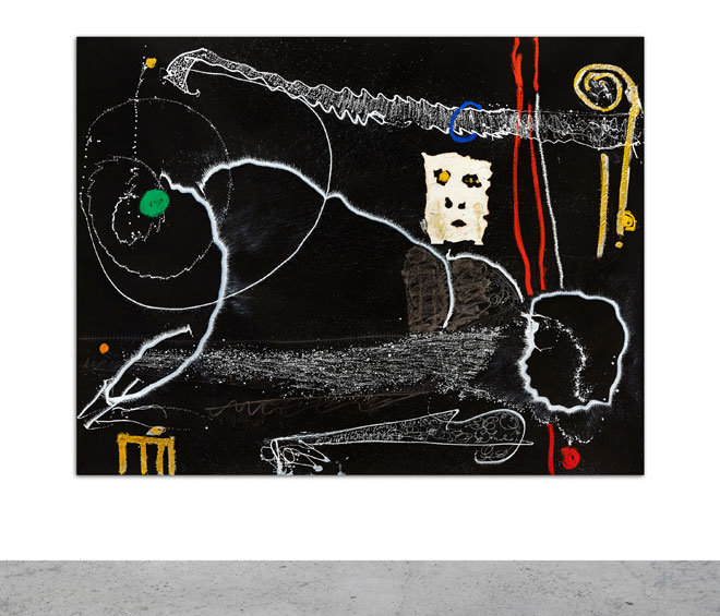 Thierry Oussou. Trompe d’éléphant, 2018. Mixed media on paper, 150 x 152 cm (59 1/8 x 59 7/8 in).