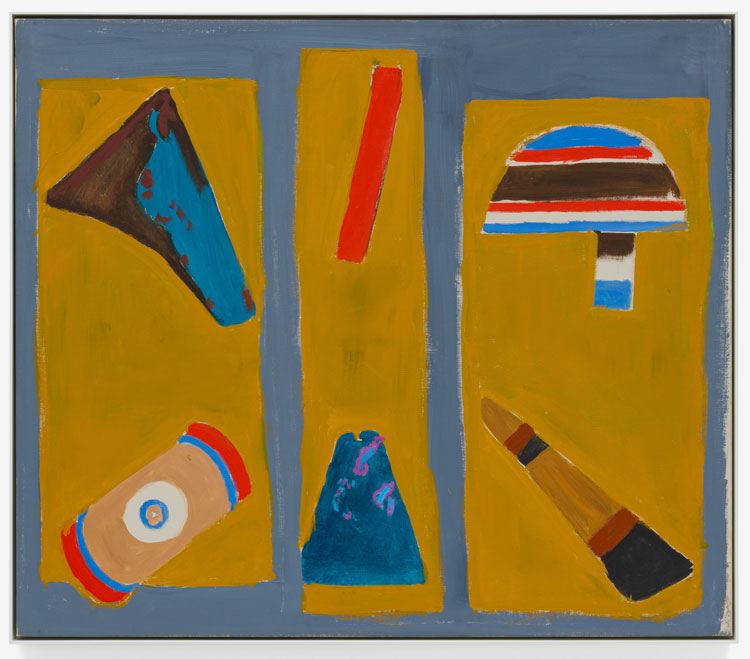 Betty Parsons, Found Forms, 1978, Oil on canvas, 109 x 125.3 x 6 cm (42 7/8 x 49 3/8 x 2 3/8 in), framed. Courtesy Alison Jacques, London and Alexander Gray Associates, New York. © The Betty Parsons Foundation. Photo: Michael Brzezinski.