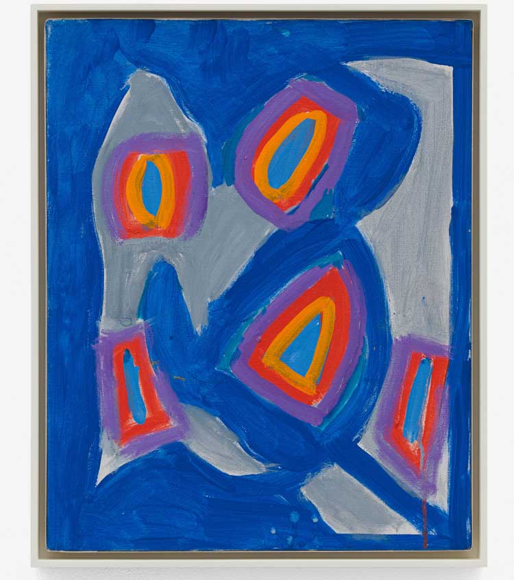 Betty Parsons, Untitled, 1969, Acrylic on canvas, 50.8 x 40.6 x 3 cm (20 x 16 x 1 1/8 in), framed. Courtesy Alison Jacques, London and Alexander Gray Associates, New York. © The Betty Parsons Foundation. Photo: Michael Brzezinski.