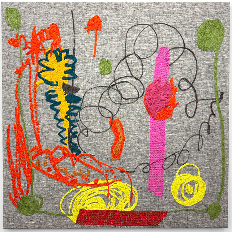 Amalia Pica, Keepsake #15, 2025. Cotton and wool on linen, 135 x 135 cm. © Amalia Pica. Courtesy of the artist and Herald St, London.