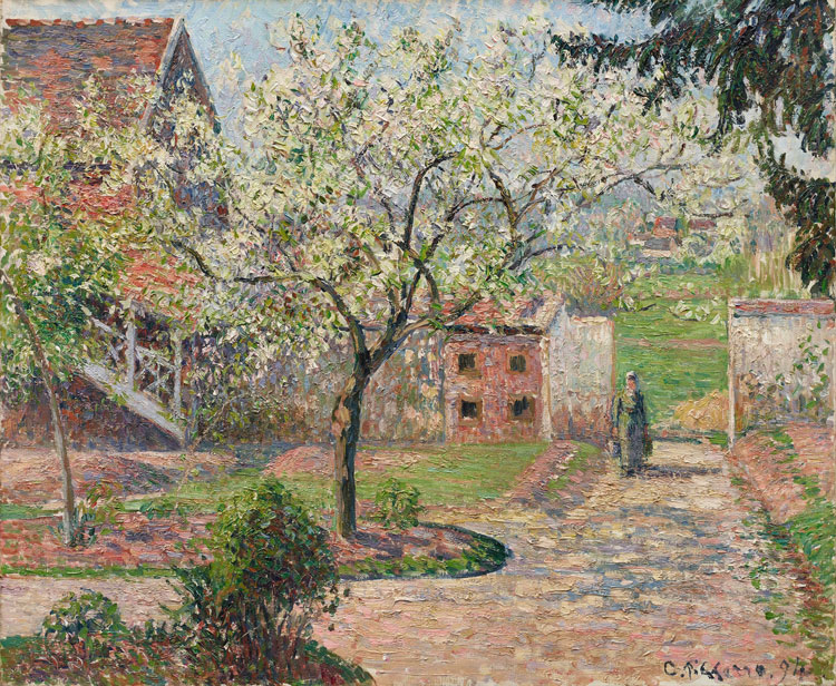 Camille Pissarro, Plum Trees in Blossom, Éragny, 1894. Oil on canvas, 60 x 73 cm. Ordrupgaard, Copenhagen. © Heritage Images / Fine Art Images / akg-images.