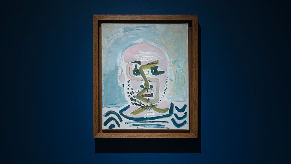 Self portraits room, Picasso – The Code of Painting, installation view, PoMo, Trondheim, 2025. Photo: Uli Holz / PoMo, Trondheim. © Succession Pablo Picasso / BONO, Oslo 2025.