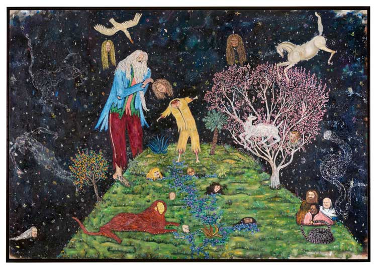 Bram Demunter, The Joke of the Bear, 2021. Oil on canvas, 170 x 200 cm. Private Collection, Belgium. Courtesy Tim Van Laere Gallery, Antwerp - Rome.