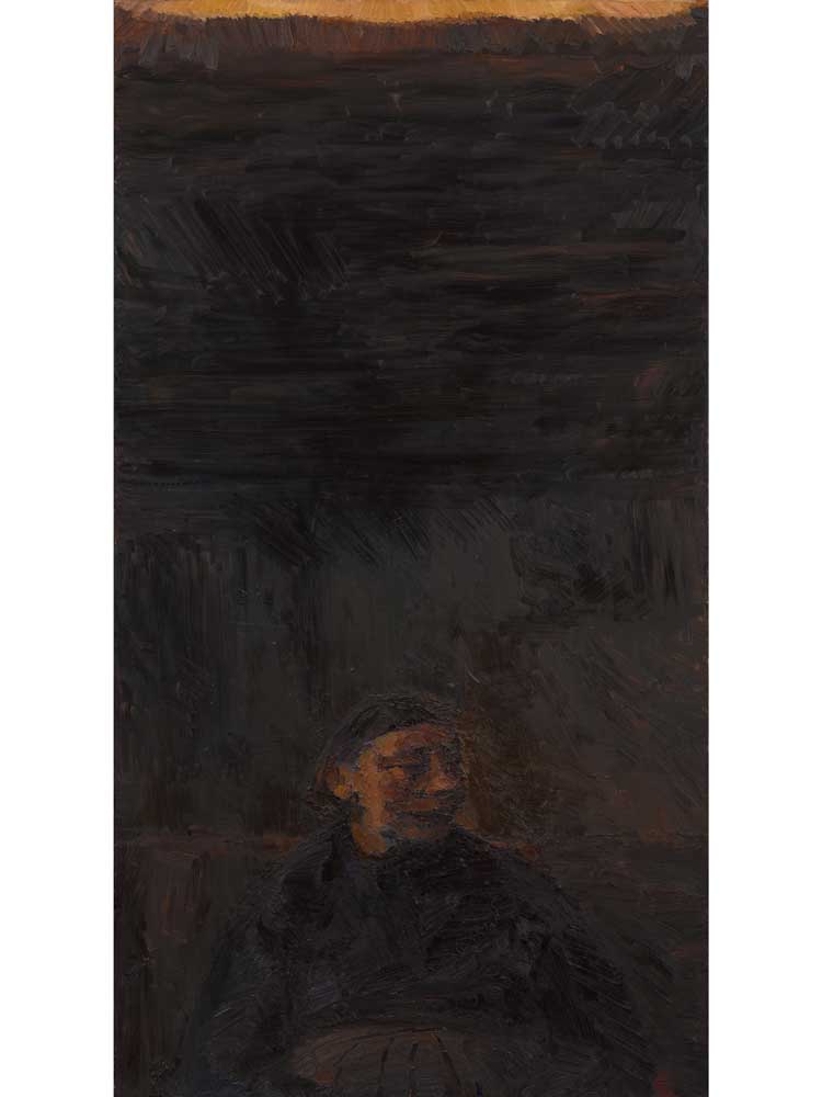 Celia Paul, My Mother and God, 1990. Oil on canvas, 167.3 x 91.4 cm (65 7/8 x 36 in). © Celia Paul. Courtesy the artist and Victoria Miro.