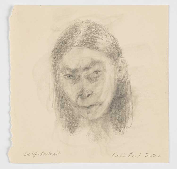 Celia Paul, Self-Portrait, 2020. Pencil on paper, 15.2 x 15.2 cm. © Celia Paul. Courtesy the artist and Victoria Miro.