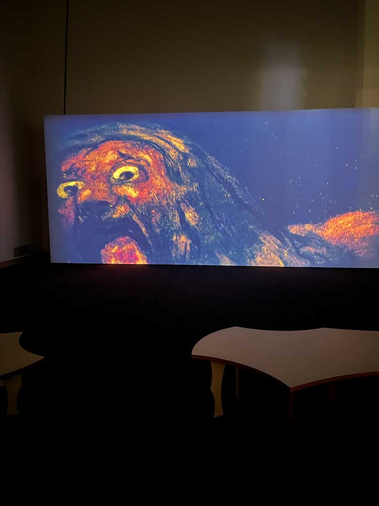 Close up of Goya's Black Paintings in Parreno's 2022 film Quinta del Sordo. Photo: Veronica Simpson.