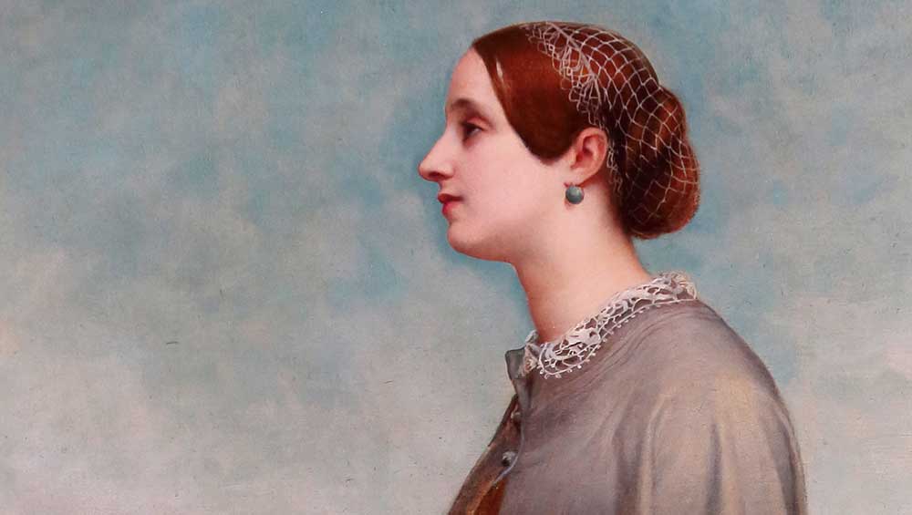 G F Watts, Miss Virginia Pattle (1826-1910), 1849-1850. Oil on canvas, 249 x 143 x 11 cm. (with frame or mount). Eastnor Castle Collection.