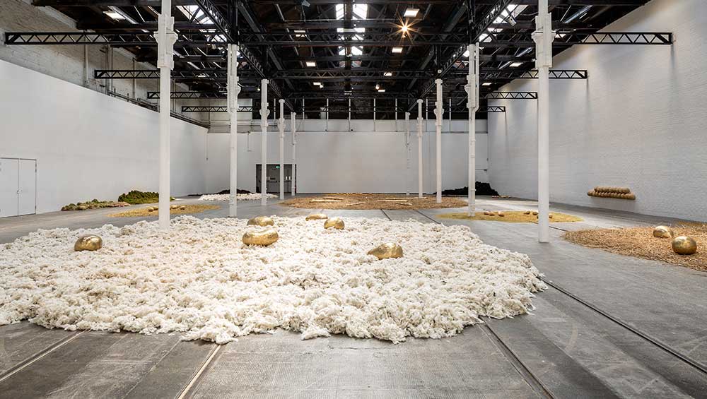 Solange Pessoa: Pilgrim Fields, installation view, Glasgow Tramway, 10 May – 5 October 2025. Photo: Veronica Simpson.
