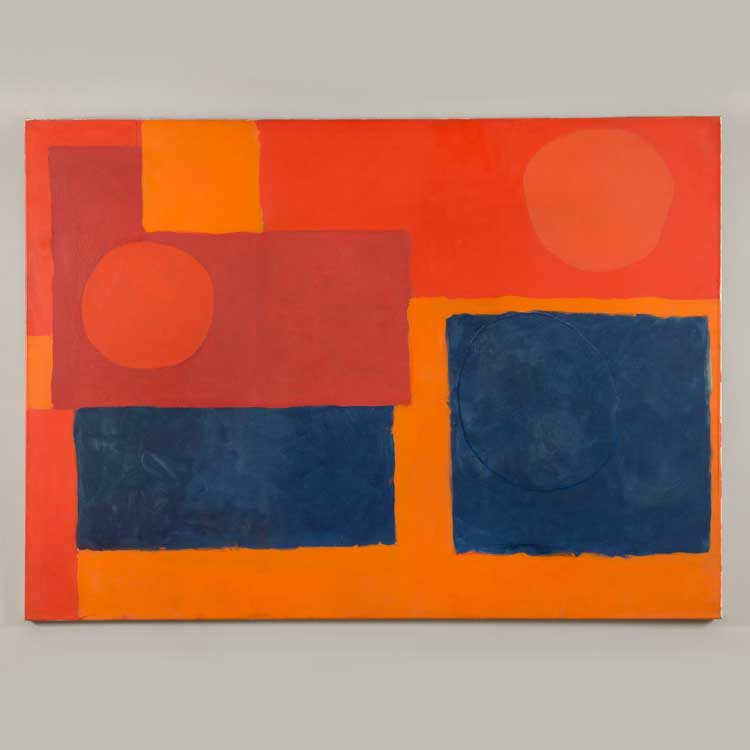 Patrick Heron, Big Red Horizontal with Ultramarine: 1964, 1964. Oil on canvas, 60 x 84 in (152.4 x 213.4 cm). Courtesy Hazlitt Holland-Hibbert, London, copyright © the artist.