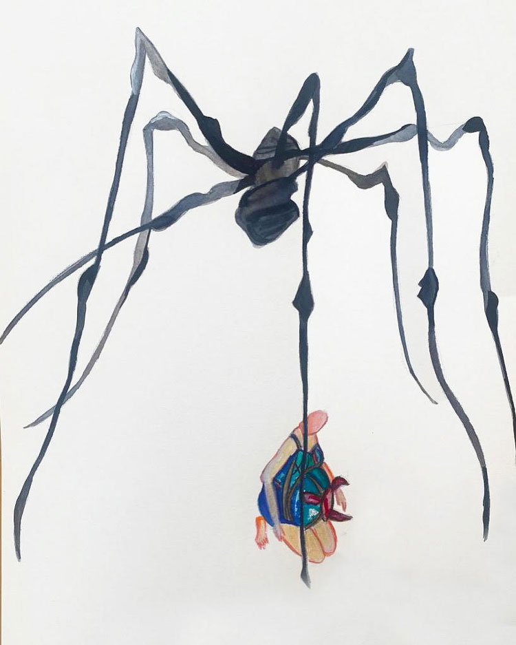 Anna Perach, Mother of Monsters, 2024. Watercolour (sketch for Performance at Fondation Carmignac).