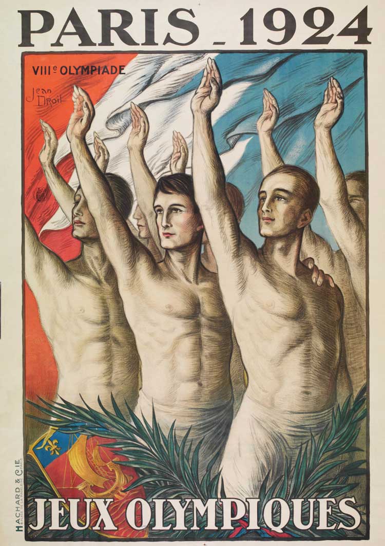 Poster for the Paris 1924 Olympic Games. Jean Droit (1884–1961). Printed by Hachard & Co., Paris. Colour lithography on paper. © Victoria and Albert Museum, London.