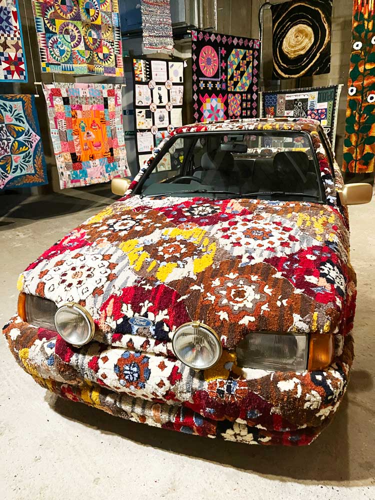 1980s Ford Escort, Installation view, Come As You Really Are by Hetain Patel and Artangel, Grants, Croydon 2024. Photo: Veronica Simpson.