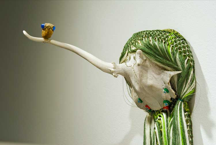 Outi Pieski, Lottelávlunmuorra I / A Bird’s Singing Tree I (detail), 2008 © The artist. Photo: Sámi Museum Siida.