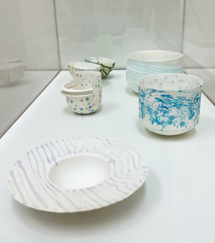 1970s porcelain work loaned by the V&A, installation view, Jacqueline Poncelet: In the Making, Middlesbrough Institute of Modern Art (Mima), 2024. Photo: Veronica Simpson.