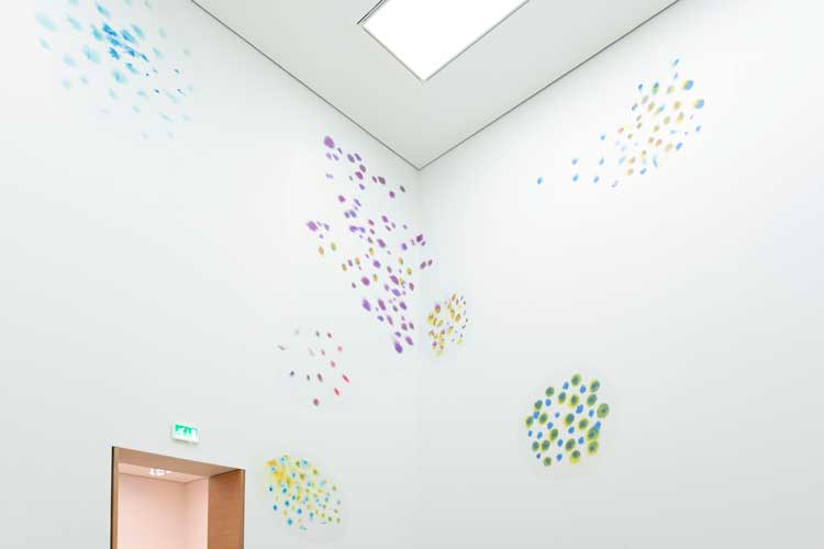 Site specific wall works, installation view, Jacqueline Poncelet: In the Making, Middlesbrough Institute of Modern Art (Mima), 2024. Photo: Jason Hynes.