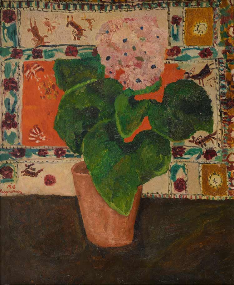 Pasquarosa. Pink Cineraria, 1918. Oil on canvas, 74 x 61 cm. Courtesy Archivio Nino e Pasquarosa Bertoletti, Rome.