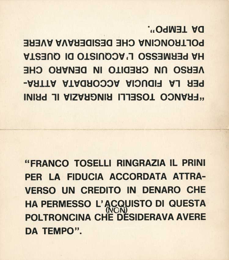Emilio Prini, Untitled, 1970.  Courtesy Archivio Emilio Prini.