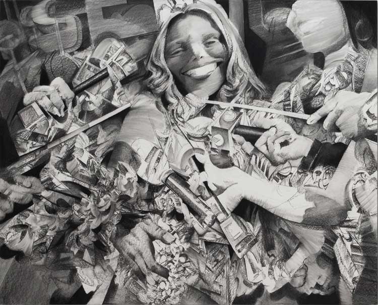 Anna Park. Now You See Me, 2021. Charcoal on paper on panel, 60 x 75 in. Courtesy of the artist and Half Gallery, New York.