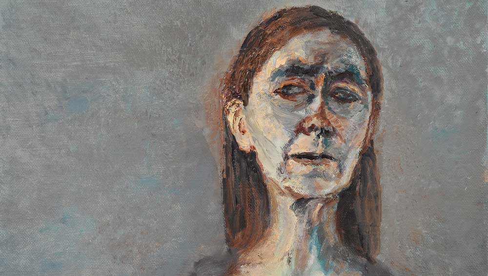 Celia Paul. Self-Portrait, April, 2021. Oil on canvas, 63.7 x 56.5 cm. © Celia Paul. Courtesy the artist and Victoria Miro.