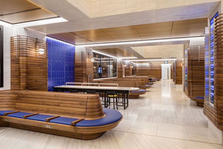 Rockwell Group waiting room, Moynihan Train Hall, Manhattan, 2020. Photo: Nicholas Knight, courtesy Empire State Development.