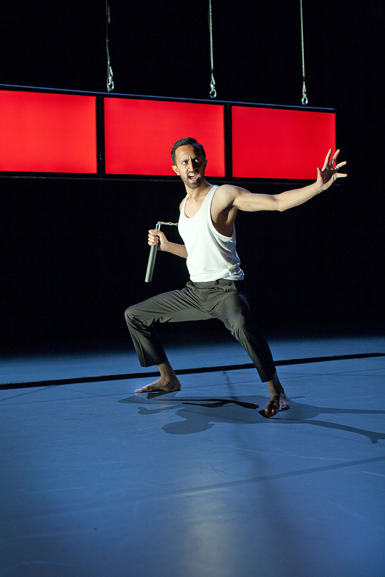 Hetain Patel. American Boy, 2014. Live performance, Sadler’s Wells, London. Photo: Pari Naderi.