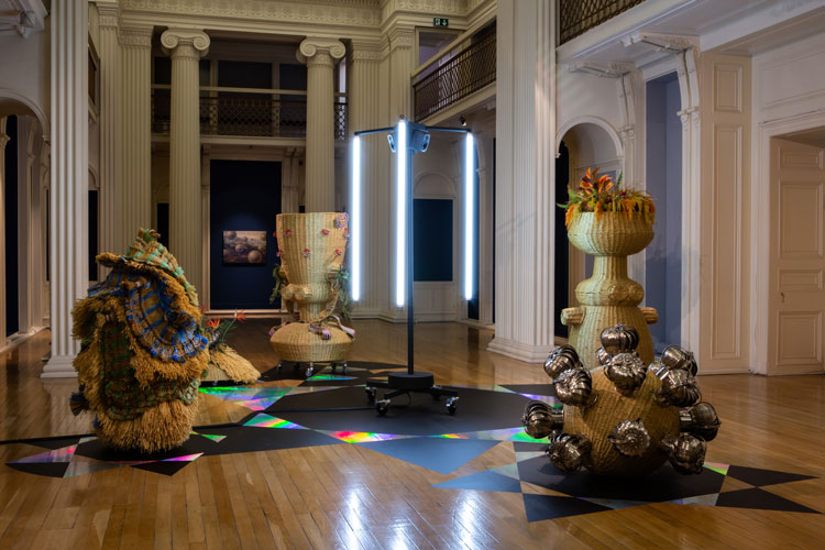 Haegue Yang, The Intermediates, 2015-16. Installation view, Pine's Eye, 2020. Image courtesy Talbot Rice Gallery, The University of Edinburgh.