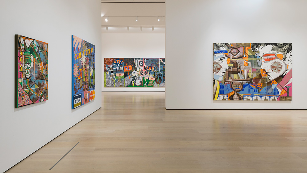 Lari Pittman, The Senseless Cycles, Tender and Benign, Bring Great Comfort, 1988. Acrylic and spray paint on wood, 96 x 64 in (243.8 x 162.6 cm). Art Institute of Chicago. Gift of Cari and Michael Sacks. © Lari Pittman, courtesy of Regen Projects, Los Angeles.