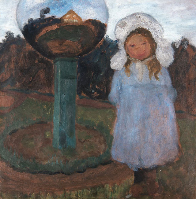 Paula Modersohn-Becker. Elsbeth in the garden with glass ball, c1902. Private collection. Photo: © Paula Modersohn-Becker Foundation.