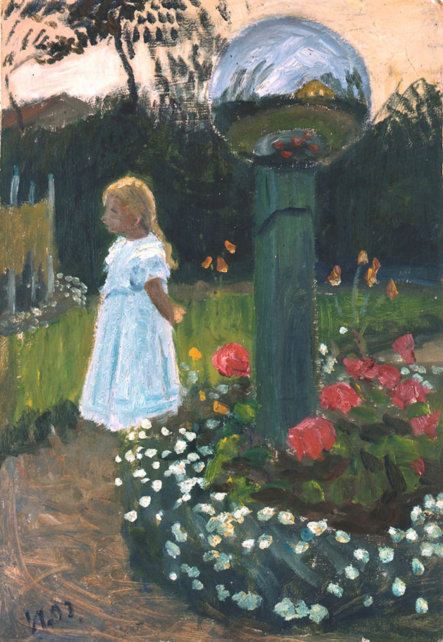 Otto Modersohn. Elsbeth in the garden with glass ball, c1902. Private collection. Photo: © Paula Modersohn-Becker Foundation.