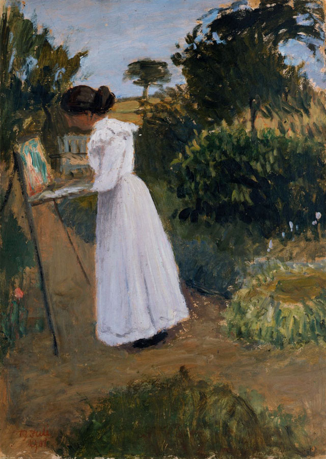 Otto Modersohn. Paula Modersohn-Becker painting in the garden, 1901. Photo: © Paula Modersohn-Becker Foundation.