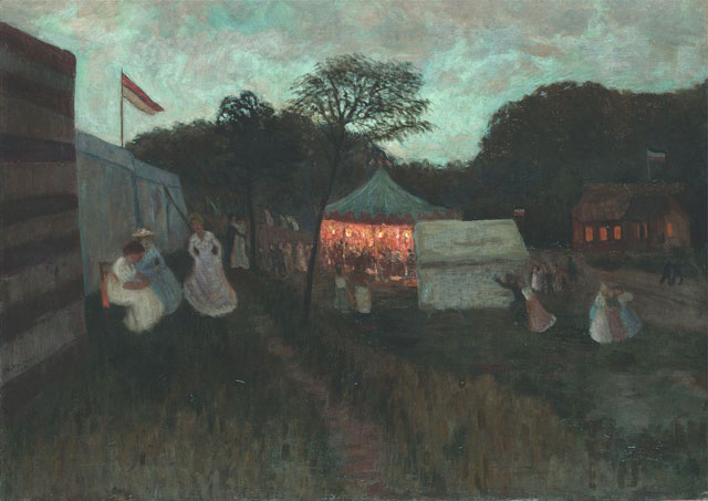 Otto Modersohn: Schützenfest with carousel in Worpswede, 1904, Kunstverein Bremerhaven - Kunsthalle Bremerhaven. Photo: © Paula Modersohn-Becker Foundation.