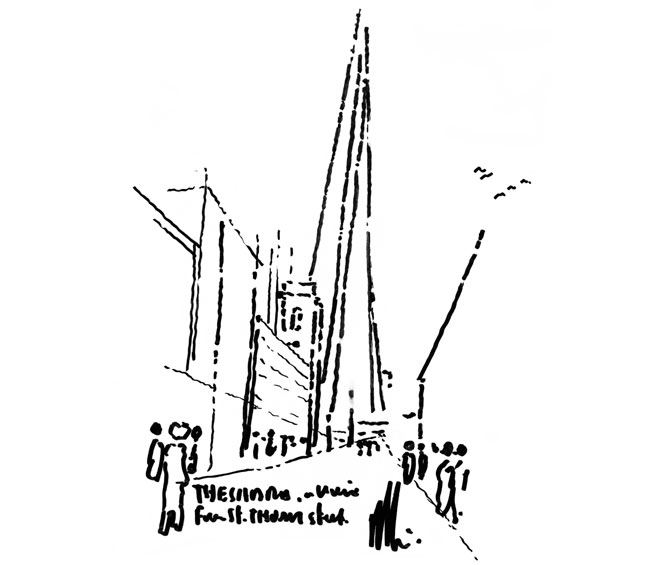 Renzo Piano, The Shard: A View from St Thomas Street, 2018. © RPBW.