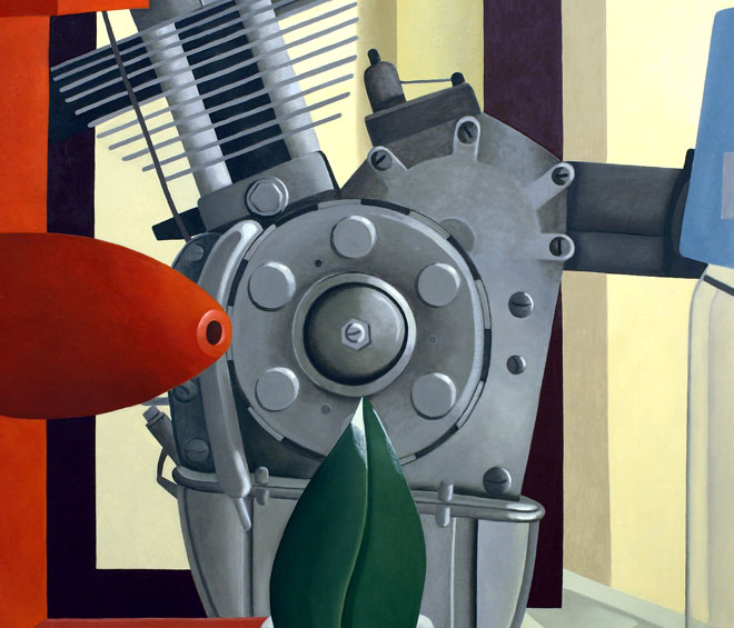 Nathalie Du Pasquier. Con la foglia di magnolia, 2005-2006. Oil on canvas, 200 x 250 cm. Courtesy of Kunsthalle Wien and the Institute of Contemporary Art at the University of Pennsylvania.