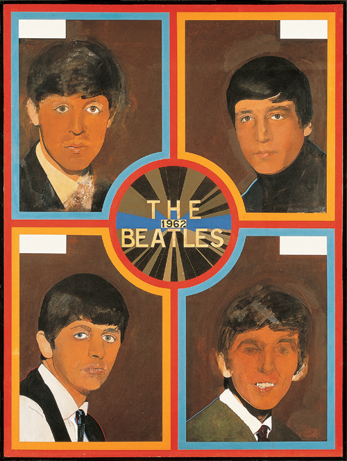 Peter Blake (1932 - ). The Beatles 1962 (1963-68).
1220 x 916 mm,
Oil on board.
Pallant House Gallery, Chichester. Wilson Gift and Loan.