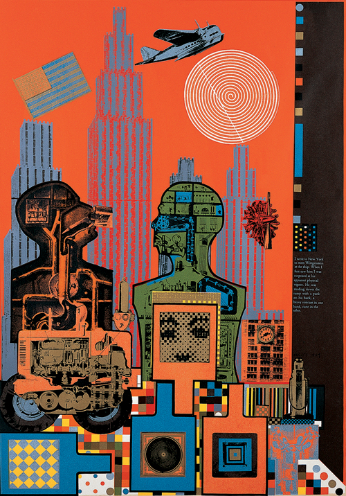 Eduardo Paolozzi (1924–2005). Wittgenstein in New York from 'As is When' (1965).
800 x 550mm,
Screen print on paper.
Pallant House Gallery, Chichester. Wilson Gift and Loan.