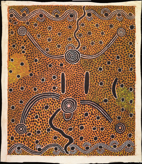 Dinny Nolan Tjampitjinpa. Yawalyurru, 1975. Synthetic polymer paint on canvas, 2,010 x 1714 mm. All works © the artists or their estates and licensed by Aboriginal Artists Agency, 2007
