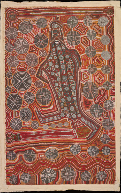 Uta Uta Tjangala. Yumari, 1981. Synthetic polymer paint on canvas, 2,268 x 3,672 mm. All works © the artists or their estates and licensed by Aboriginal Artists Agency, 2007