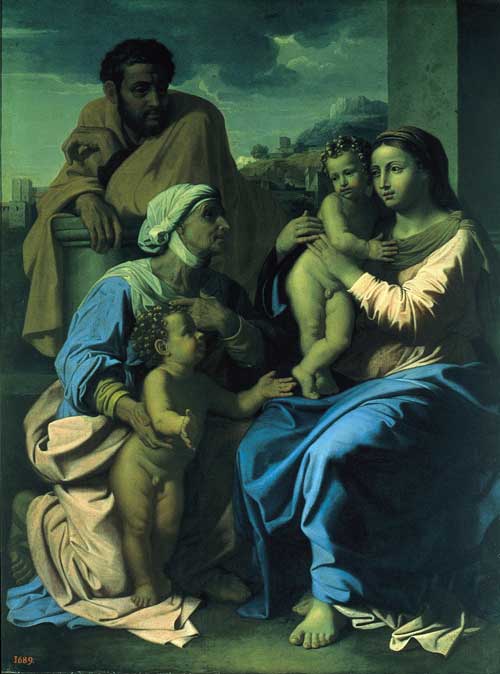 Nicolas Poussin (1594-1665). The Holy Family with SS Elisabeth and John the Baptist 1645-55. Oil on canvas, 174 x 134 cm