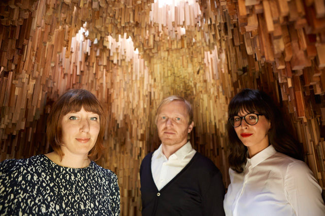 Katie Paterson, Christoph Zeller and Ingrid Moye. Photograph: Max McClure.