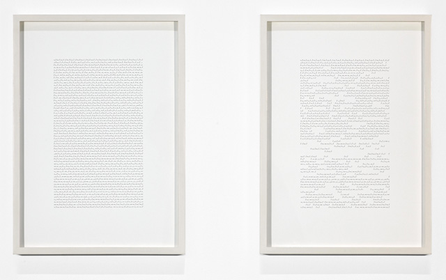 Katie Paterson. Earth–Moon–Earth (Moonlight Sonata Reflected from the Surface of the Moon), 2007. Morse code, ink on paper.
