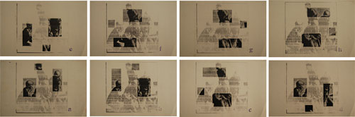 Felipe Ehrenberg. Información selectiva / selección informativa (new from the Front), 1976–1977. Eight original copies, 25.5 x 38 cm c/u. Courtesy Felipe Ehrenberg.