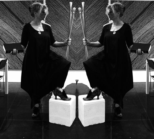 Irene Barberis. Facing Oneself – self portrait, 2013. Digital print for Acrylic laser cutout 126 x 224 cm.