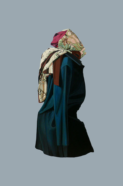 Saba Qizilbash. Puzzled in the Muzzle, 2012. Acrylic on canvas, 150 x 100 cm.