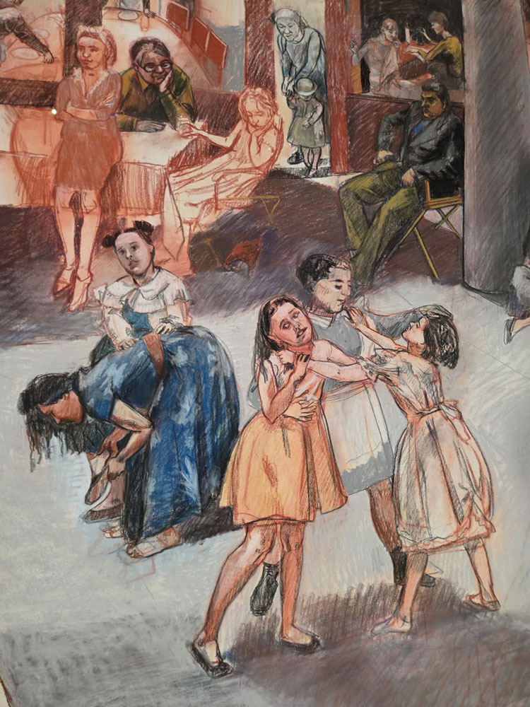Paula Rego. The Vast Sea of Sargasso, 2000 (detail). Pastel on paper mounted on aluminium. Installation view, Paula Rego and Adriana Varejão: Between Your Teeth, Centro de Arte Moderna Gulbenkian, Lisbon, 2025. Photo: Caroline Menezes.