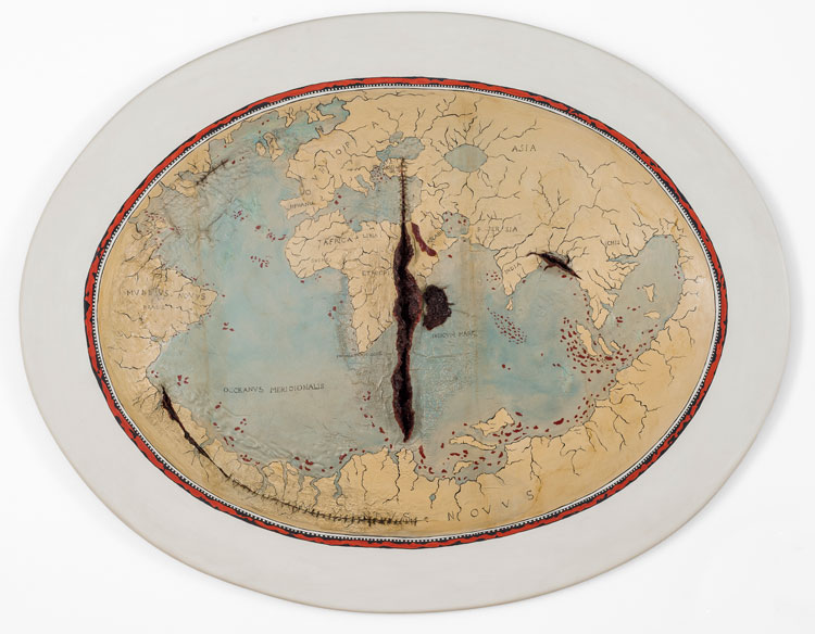 Adriana Varejão. Map of Lopo Homem, 1992. Private collection. Photo: Vicente de Mello. © Adriana Varejão.
