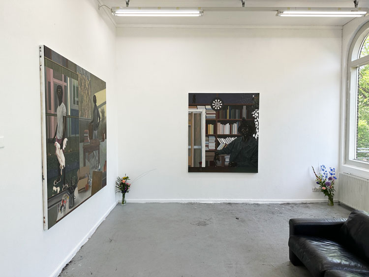 Eniwaye Oluwaseyi, installation view, Rijksakademie Open Studios, Amsterdam. Photo: Martin Kennedy.